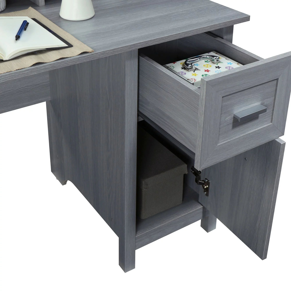 Grey Office Desk with Storage Y60729
