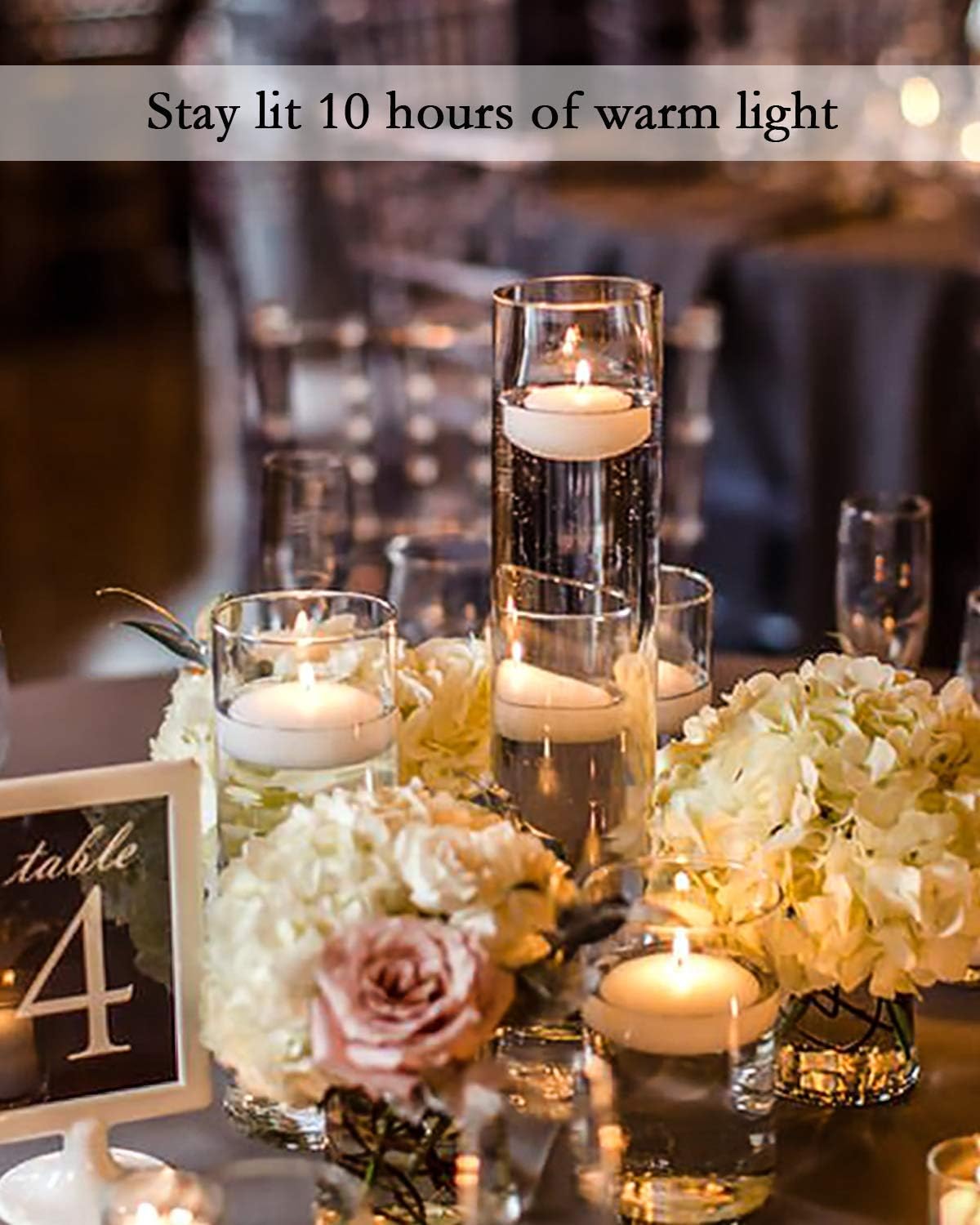 White Unscented Floating Candles Set of 36 X4161