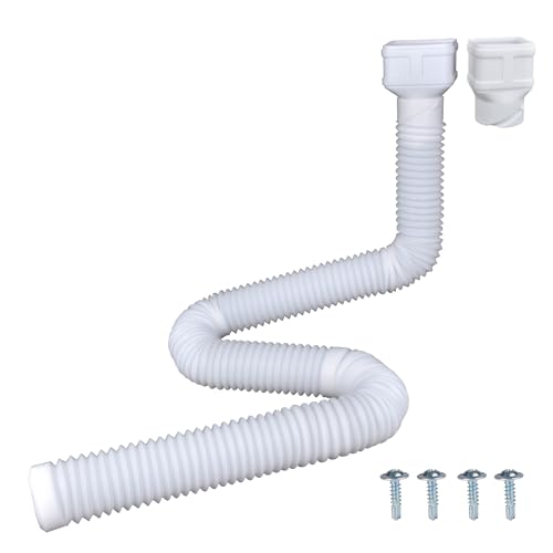 White 7ft Flexible Downspout Extender H312