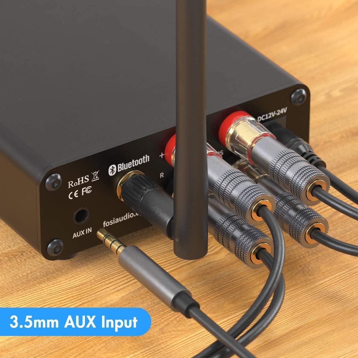 BT10A Bluetooth 5.0 Amplifier 100W 2.0 Channel Mini Stereo Audio Amplifier Receiver Class D Integrated Amp with Power Adapter Pack of 2 D25561