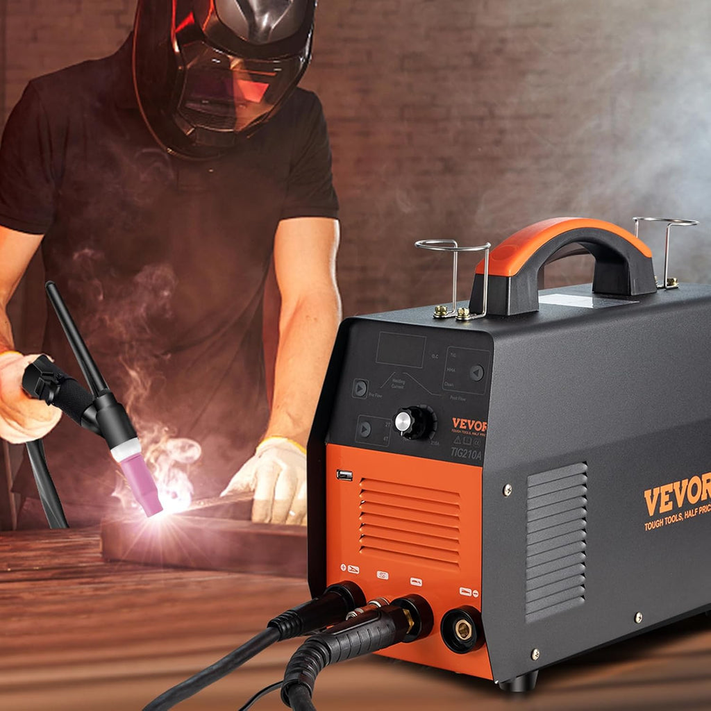 210Amp TIG Welder 3 in 1 110/220V Dual Voltage HF TIG/Stick/Clean Welding Machine with USB IGBT Inverter Torch J133