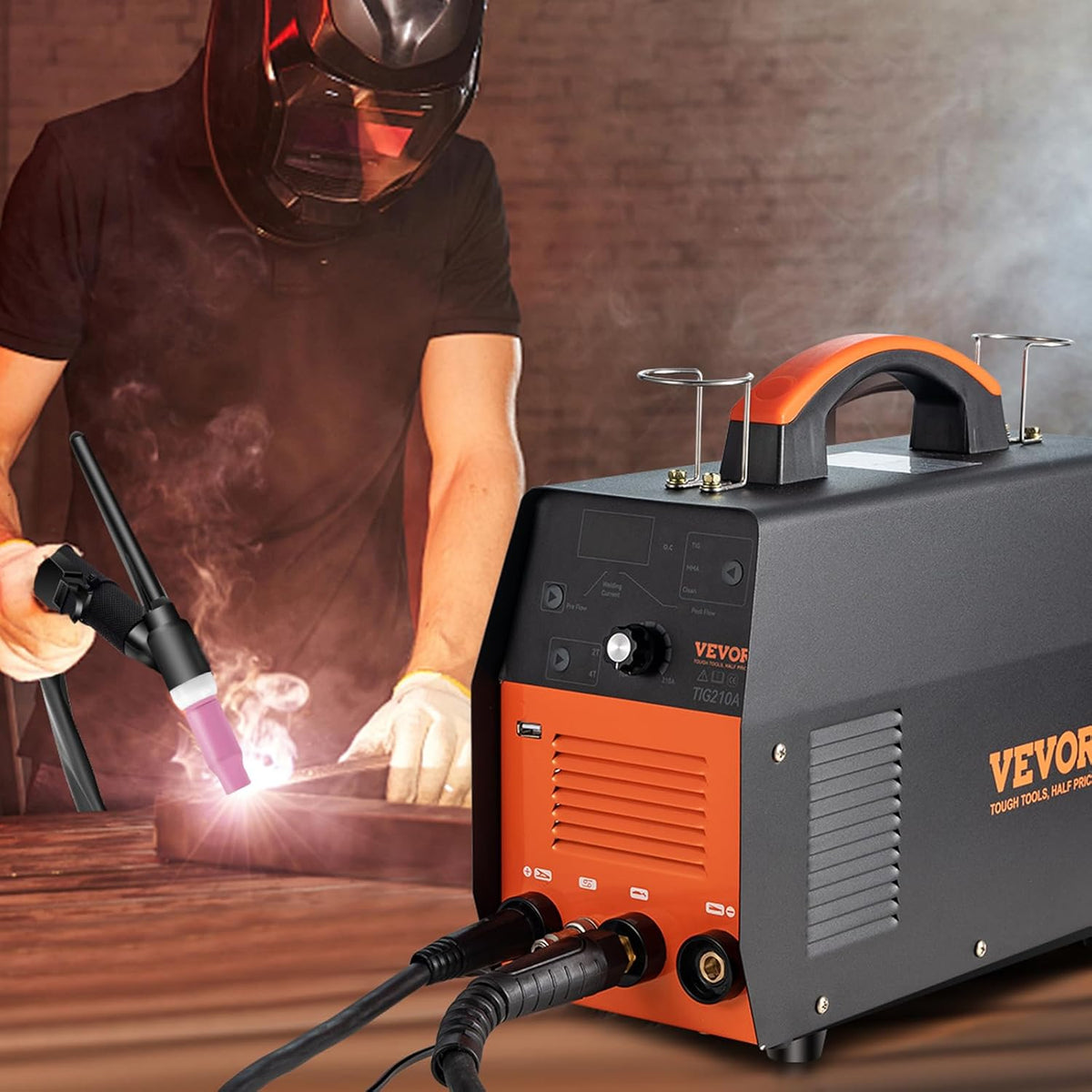 210Amp TIG Welder 3 in 1 110/220V Dual Voltage HF TIG/Stick/Clean Welding Machine with USB IGBT Inverter Torch J133
