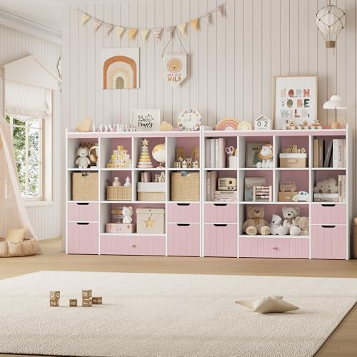 48" W Kids Toy Storage Organizer with Removable Bins and Drawers, Grey A47807