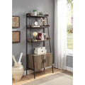 Rustic Oak Iron Standard Bookcase T807
