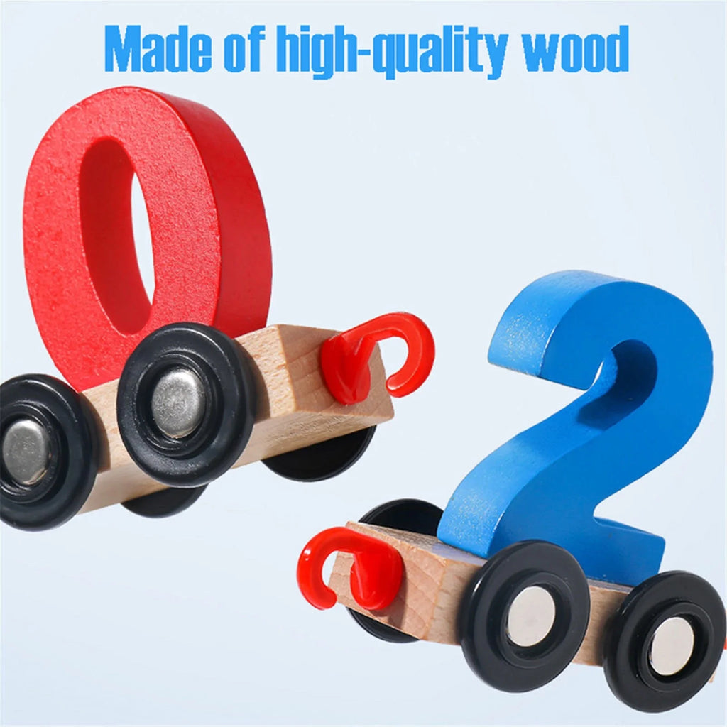 Wooden Magnetic Train Building Blocks Puzzle Toys U599644