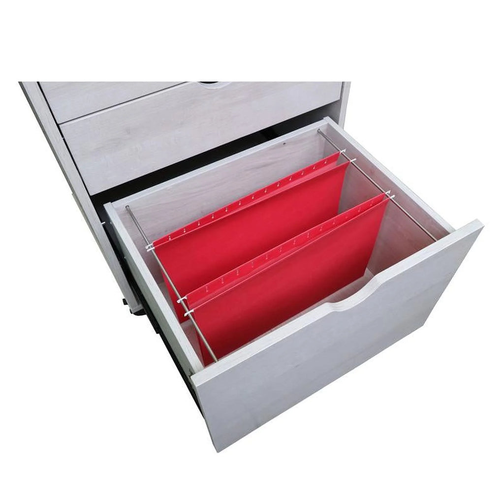 White Wood 3-Drawer File Cabinet D53855