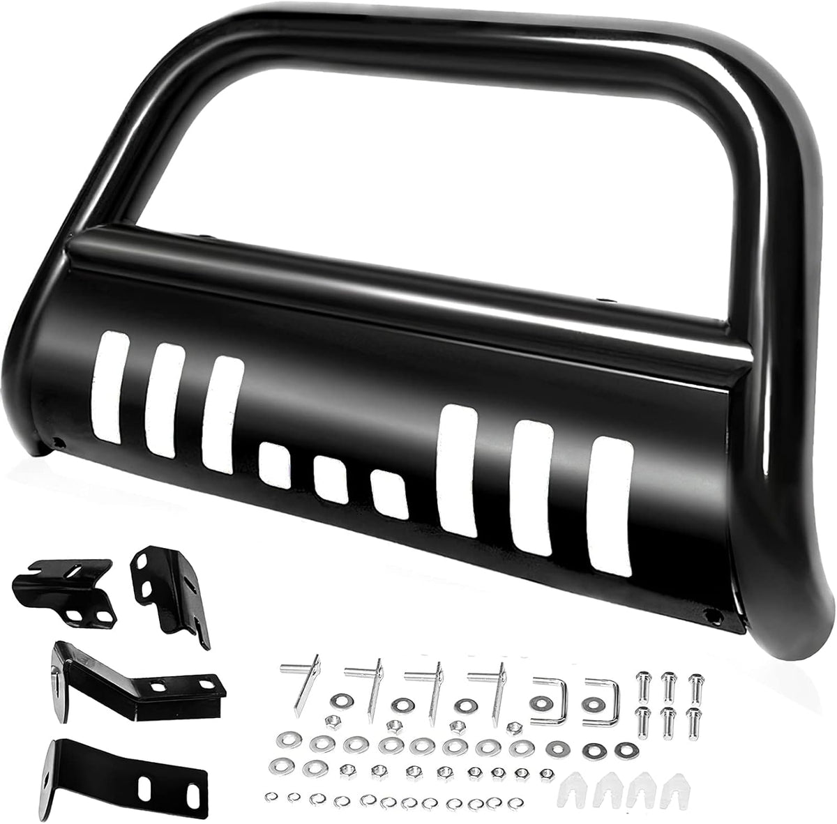 Stainless Chrome Bull Bar with Skid Plate P5653