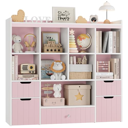48" W Kids Toy Storage Organizer with Removable Bins and Drawers, Grey A47807