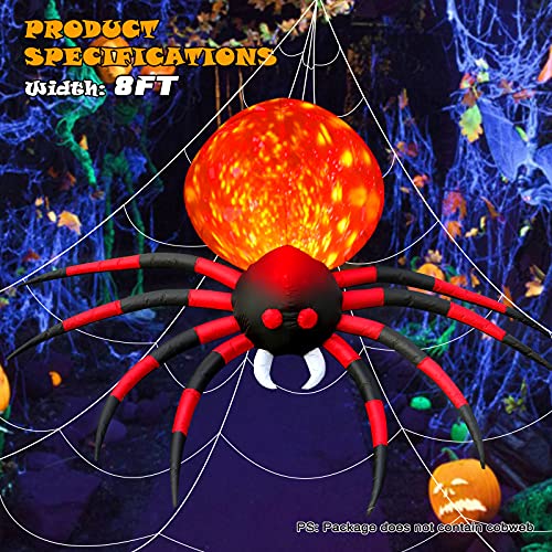 8 FT Halloween Inflatable Spider with LED K4128