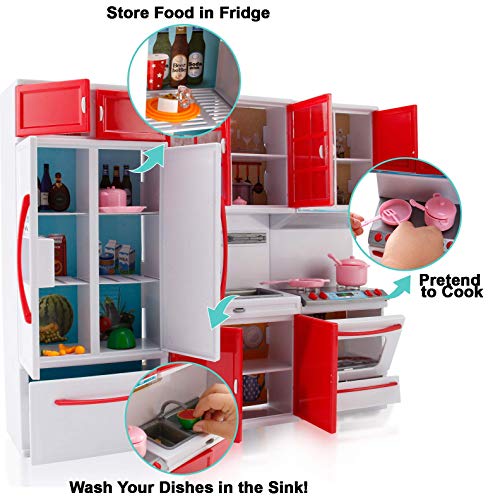 Red Mini Kitchen Toy Playset with Lights and Sounds K95539