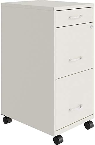 Red 3 Drawer Metal Mobile File Cabinet with Lock R20737