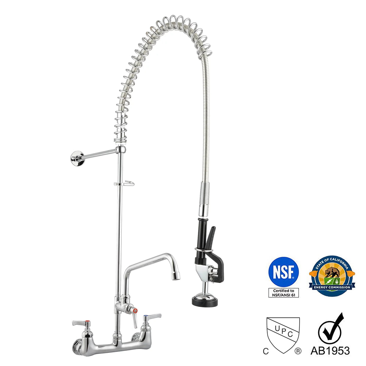 Pull Down Commercial Kitchen Faucet with 12" Add-On Faucet Kit W686737