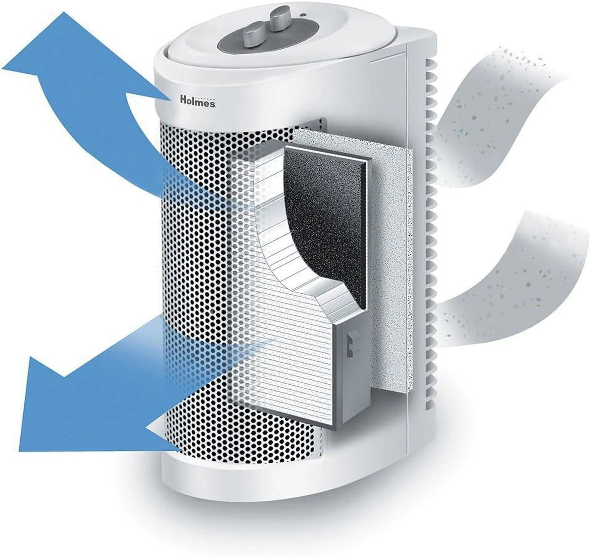 True HEPA Mini Tower Air Purifier with Ionizer White I778