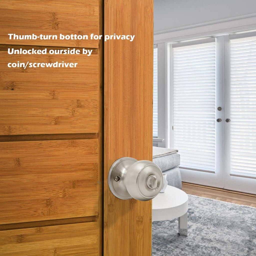 10 Pack Brushed Nickel Privacy Door Knob with Lock S95736