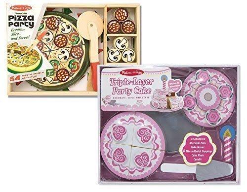 Wooden Pizza Party and Triple Layer Party Cake Playsets P64223