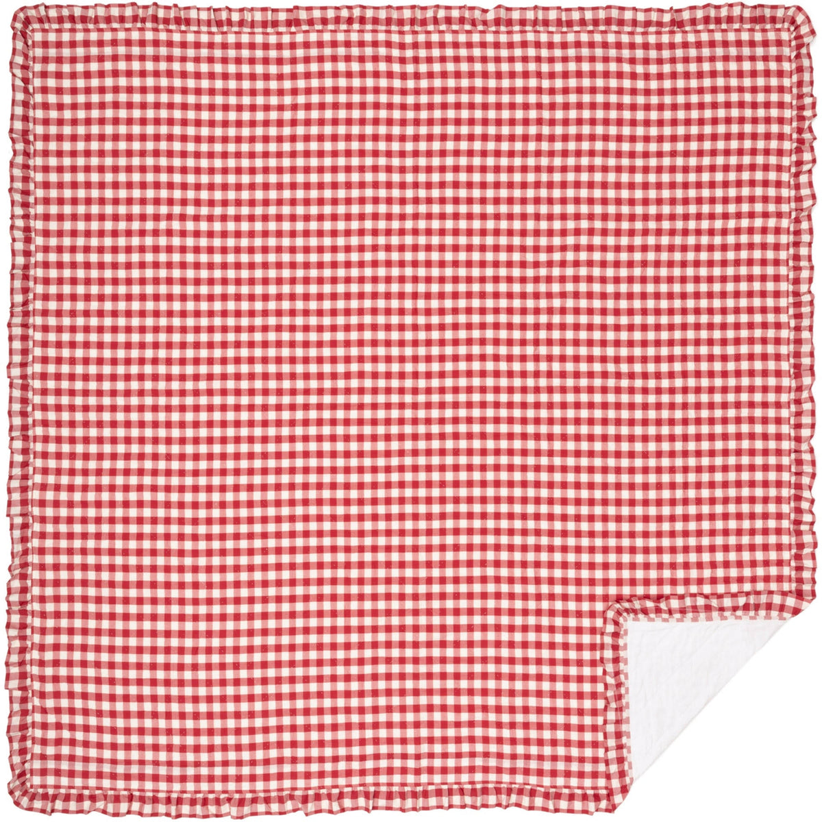 Black Check Ruffled Farmhouse Quilt Coverlet King U509647
