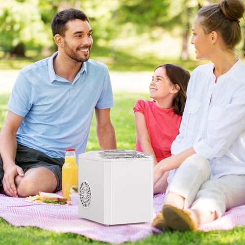 Countertop Ice Maker, 9 Cubes in 6 Mins, 26lbs in 24Hrs, 2 Sizes of Bullet Ice, Auto-Cleaning, Portable Ice Machine with Handle, Basket and Scoop R83026
