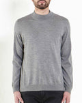 Men's Silk Cashmere Mock Turtleneck Mélange Grey U275988
