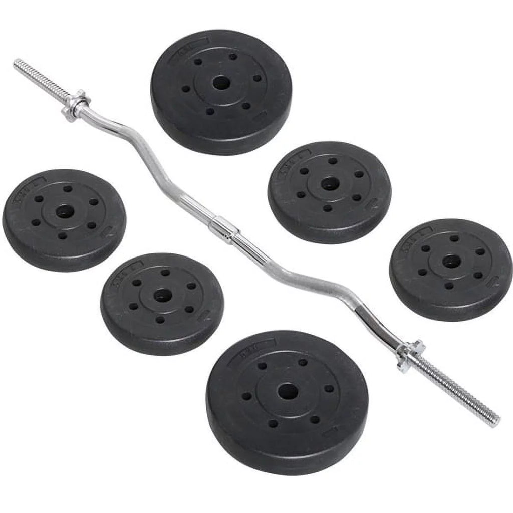 55lb Black Barbell Dumbbell Weightlifting Set R51840
