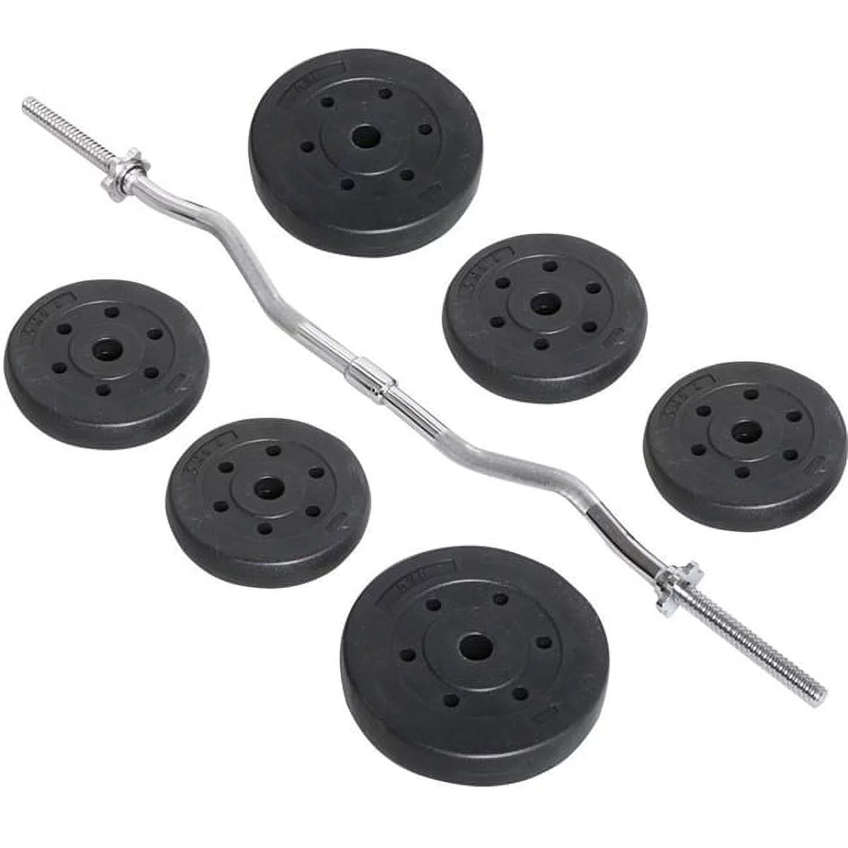 55lb Black Barbell Dumbbell Weightlifting Set R51840