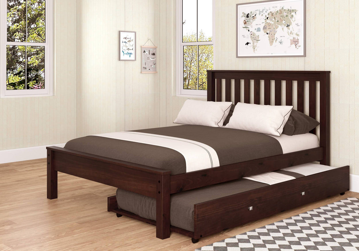 Full Contempo Bed with Trundle Bed Dark Cappuccino Finish I97850