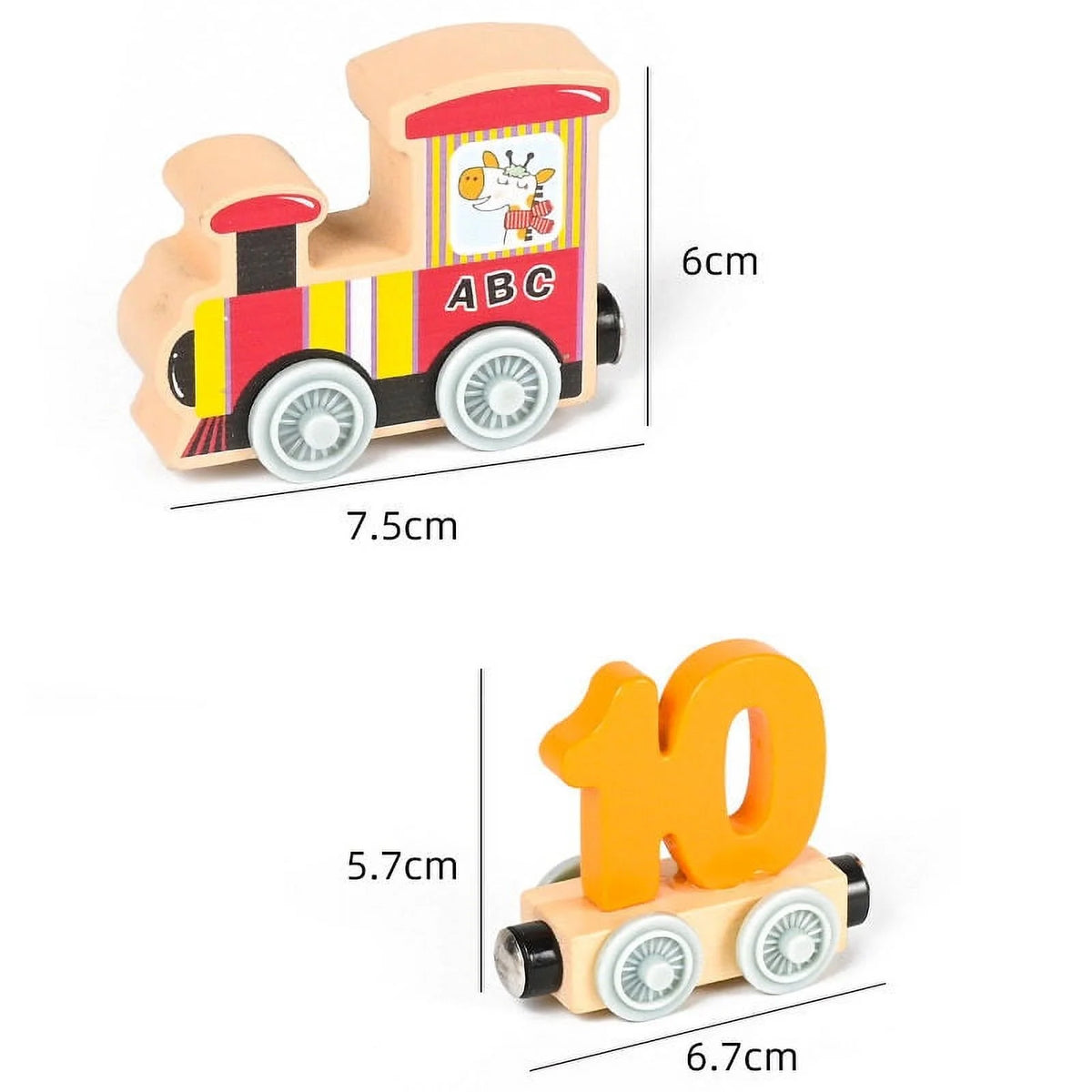 Wooden Magnetic Train Building Blocks Puzzle Toys U599644