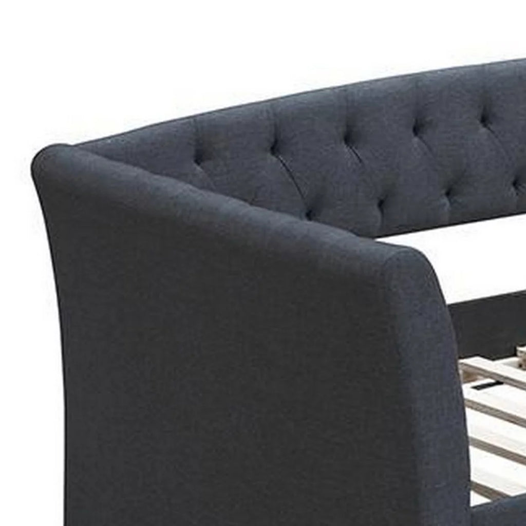 Wood Daybed with Trundle Button Tufted Y2561