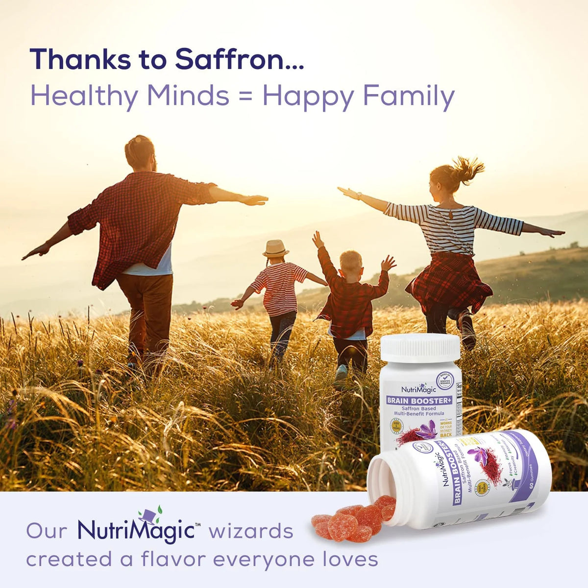 Saffron-Based Vegan Brain Health Supplement & Multivitamin, 60 Pack V784353