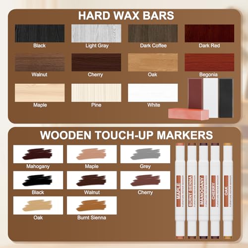 Blue Laminate Wood Floor Repair Kit with Wax Melting Tool, Hard Wax Filler, Marker Pen M193