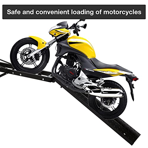 Motorcycle Carrier Hitch Mount 500 Lbs Dirt Bike Carrier Hauler Hitch Rack with Fixed Bracket and Lock Wheel Settings Removable Loading Ramp Anti-Tilt Locking Device K708462