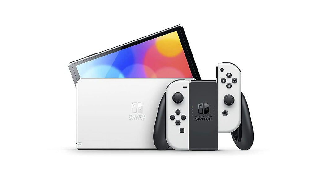 Nintendo Switch OLED White Joy-Con Console & Controller Skin Voucher Bundle I72474
