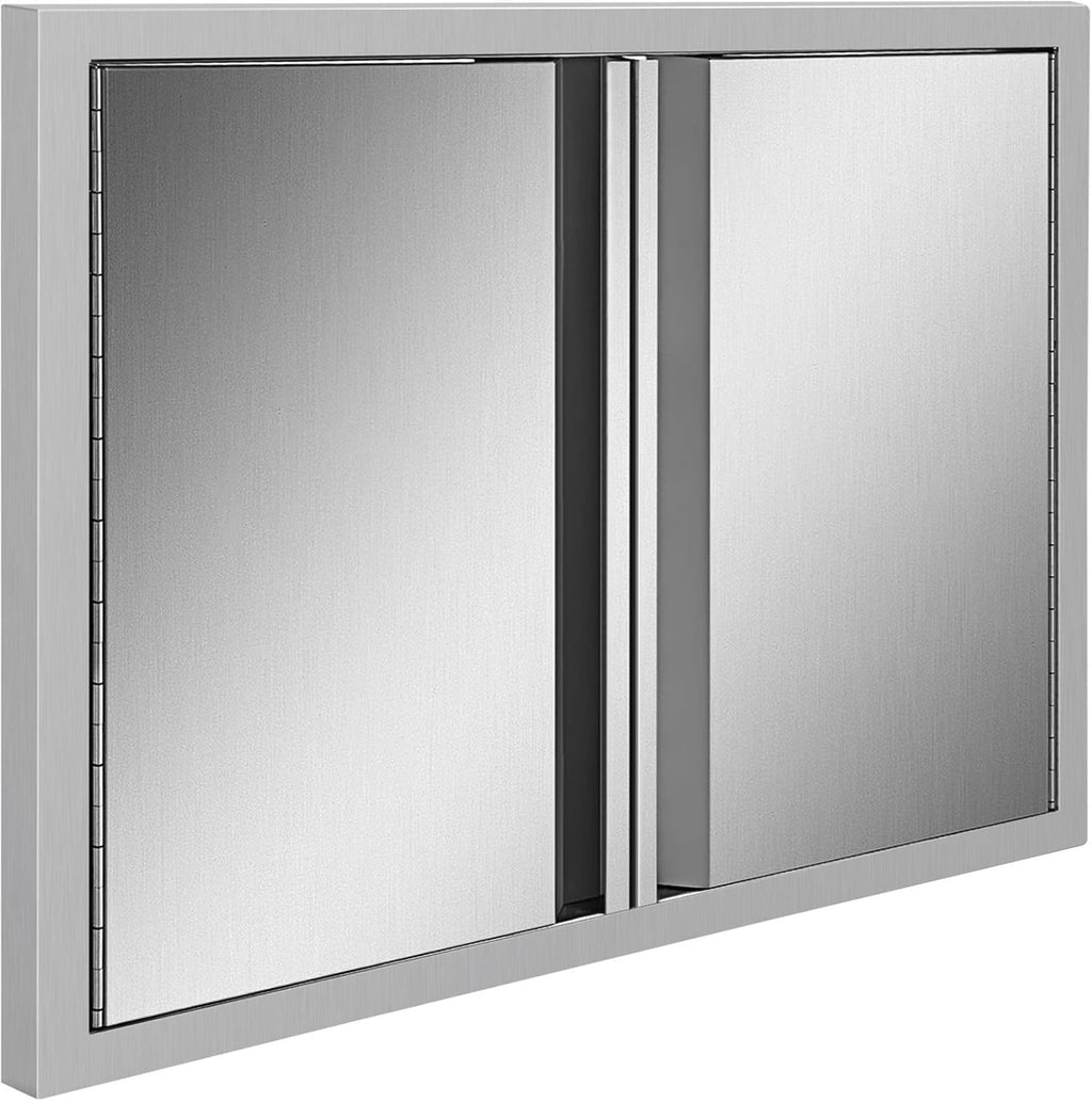 Double BBQ Access Door Stainless Steel with Recessed Handle W3076
