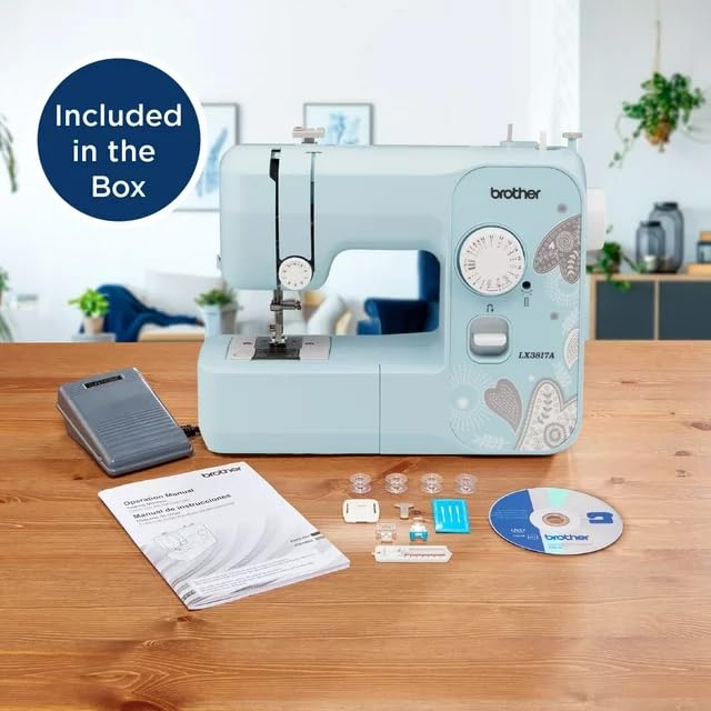 17-Stitch Portable Full-Size Sewing Machine, White H6675