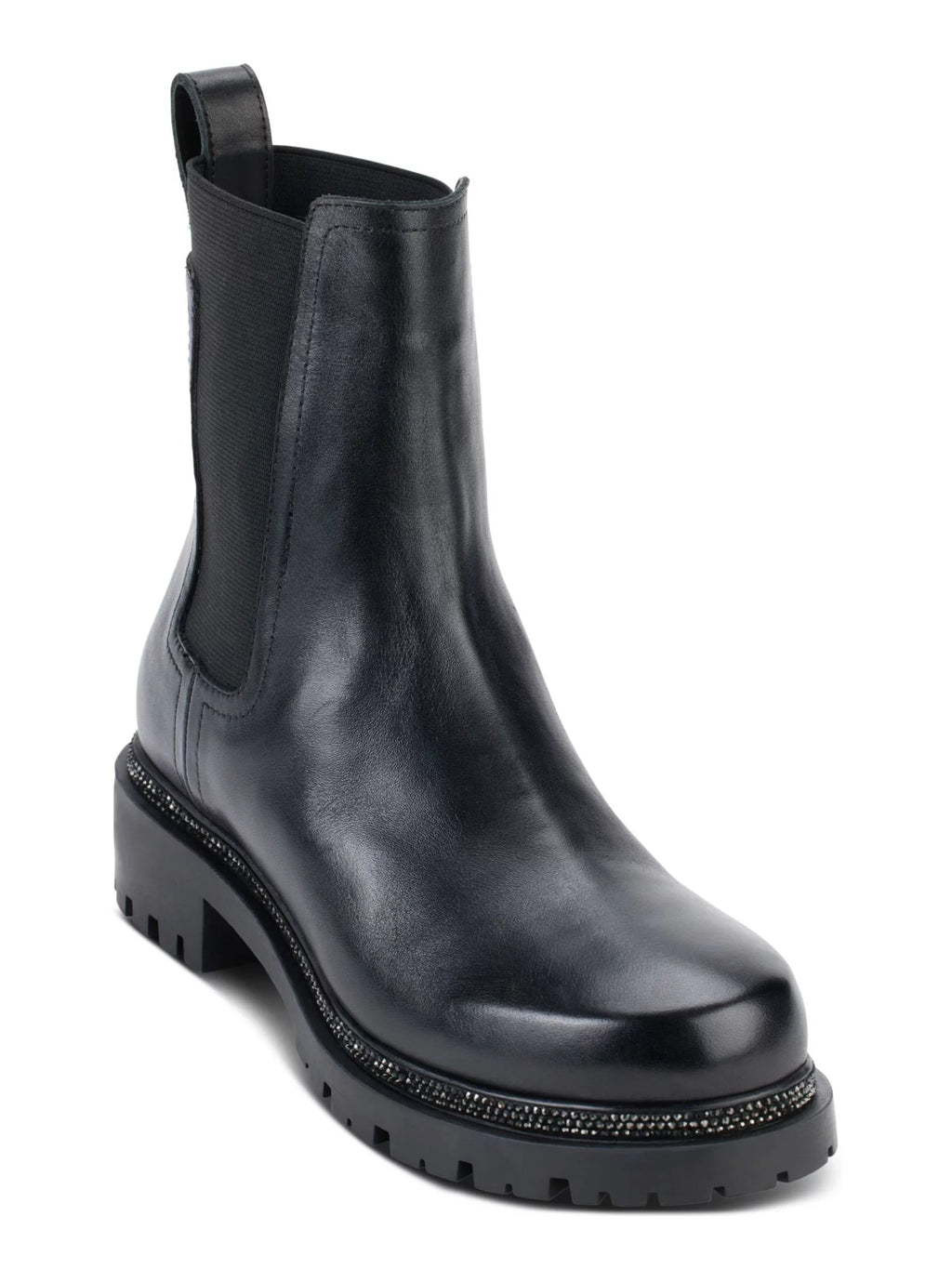 Black Leather Chelsea Boots H5983