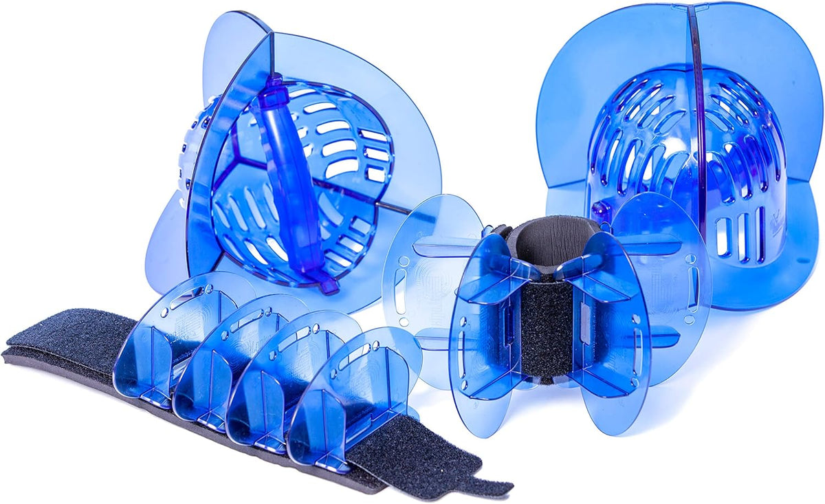 AquaLogix Total Body Pool Fitness System - Upper Body Aquatic Bells & Lower Body Fins - Full Body Pool Workout W1762