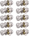 10 Pack Brushed Nickel Privacy Door Knob with Lock S95736