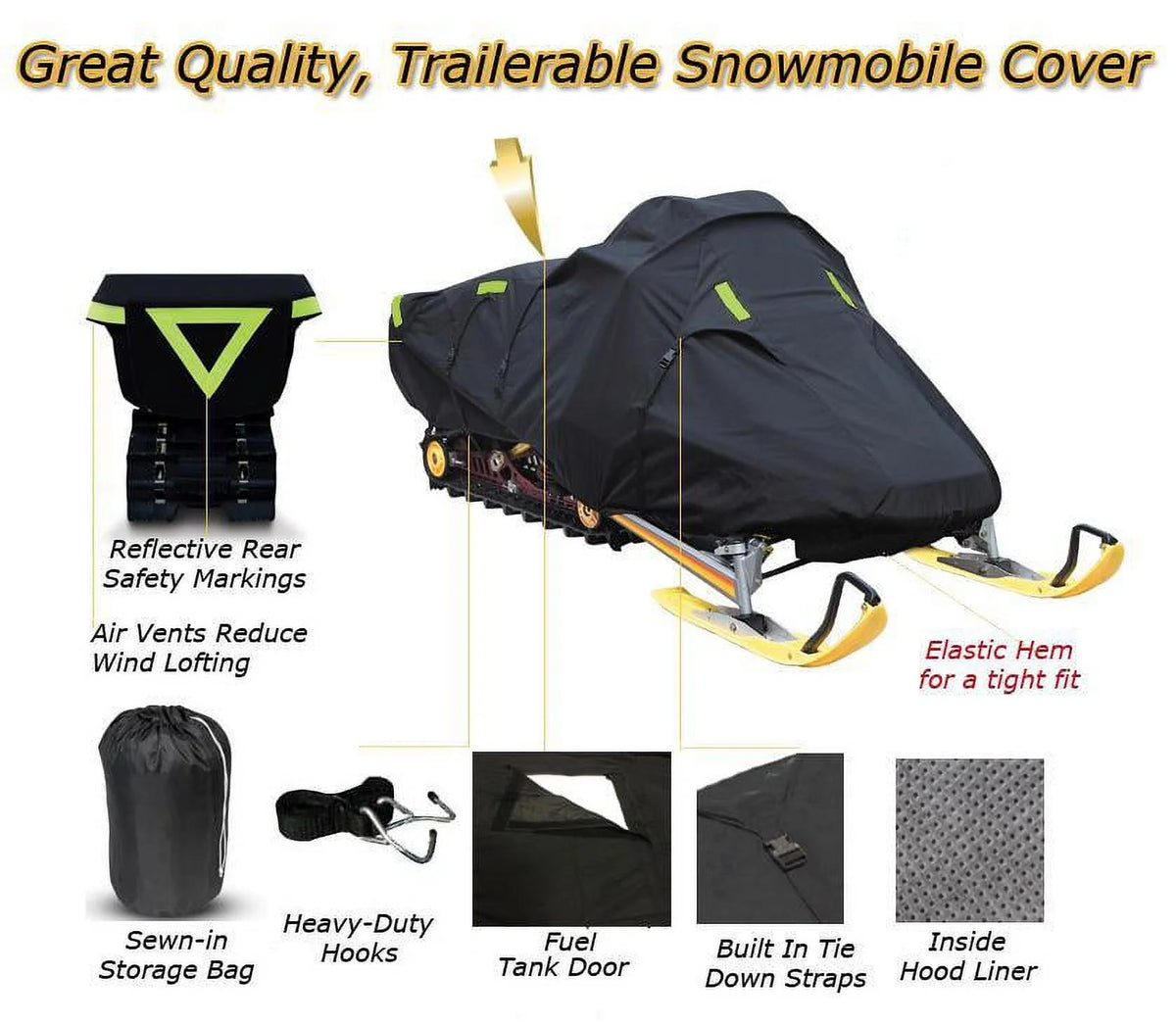 Trailerable 600 Denier Snowmobile Cover T8435