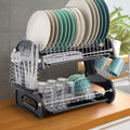 Black 2-Tier Dish Drainer S923