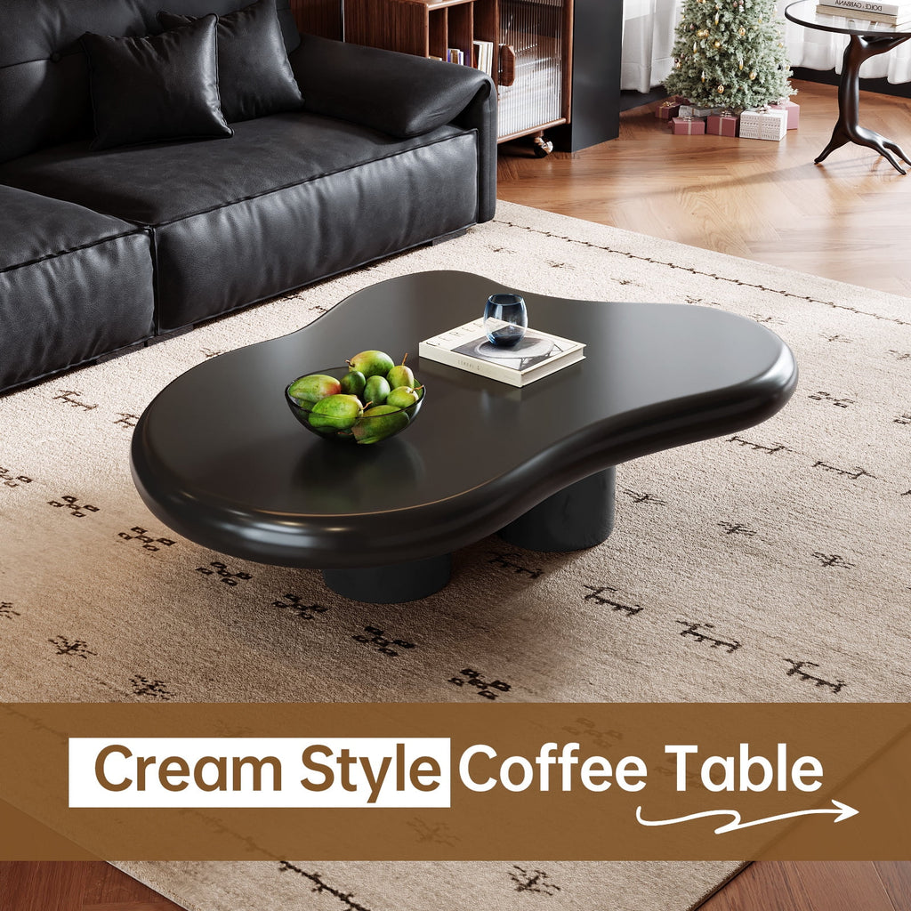 38.58'' Black Irregular Coffee Table Z6829