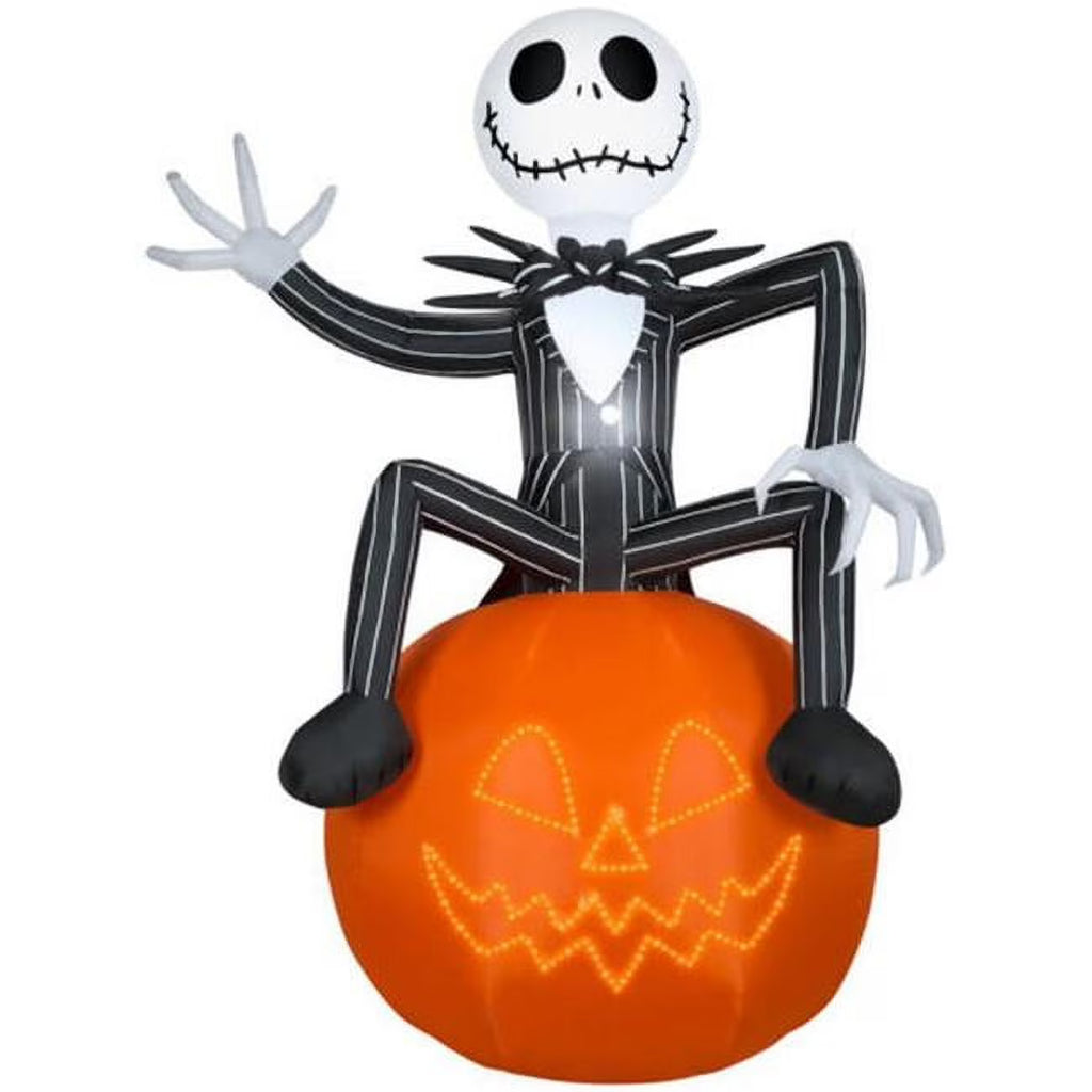 Jack Skellington on Pumpkin Halloween with Micro LED Lights N299437