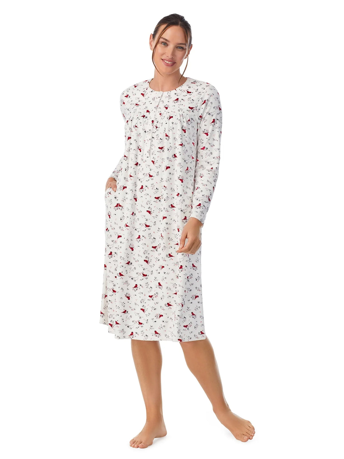 Women's Knit Velour Long Sleeve Nightgown N73857