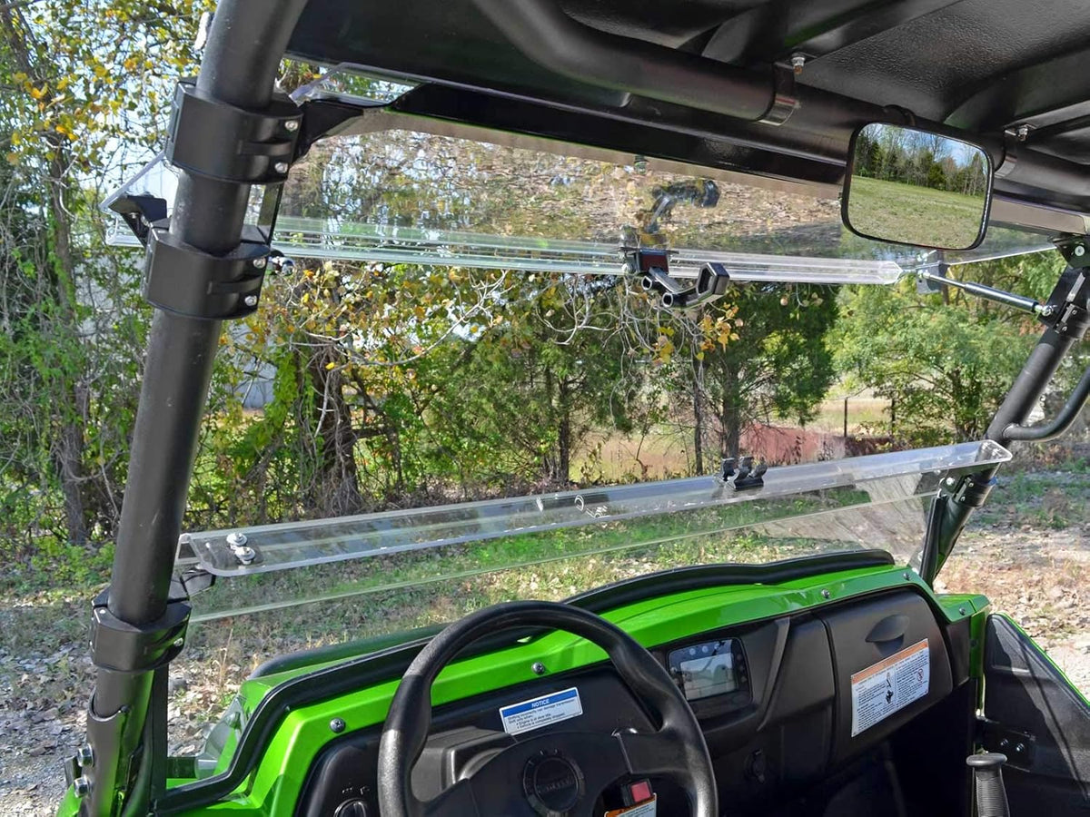 Scratch-Resistant Flip Windshield for Kawasaki Teryx 4 750/800 / 4 800, 1/4 Thick Polycarbonate M3071