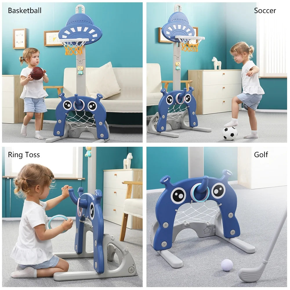 5 in 1 Kids Basketball Hoop Sports Activity Center D543301