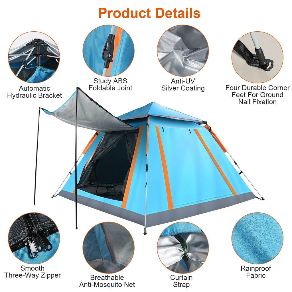3-4 Person Pop Up Outdoor Camping Tent Y74695
