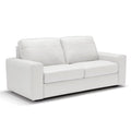 White Leather Sofa Sleeper with Full Size Pull Out Mattress Y6048
