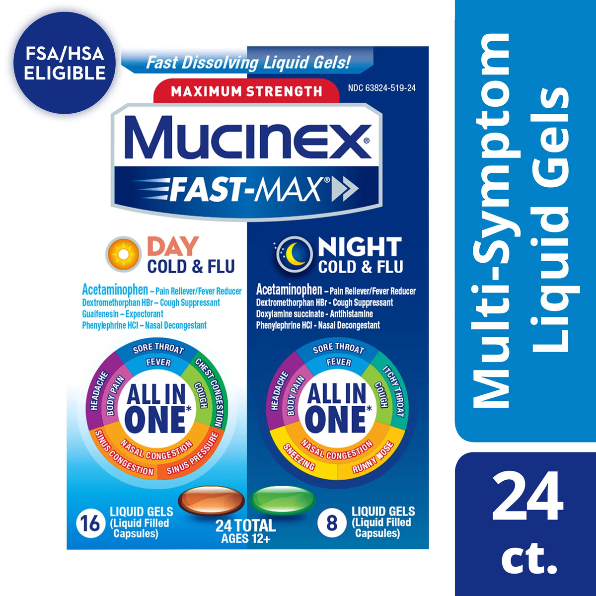 Cold and Flu Medicine Day & Night Combo Pack Liquid Gels I895