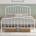 Black Queen Metal Platform Bed with Arched Headboard and Footboard A928366
