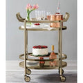 Rose Gold and Clear Glass Serving Cart I951828
