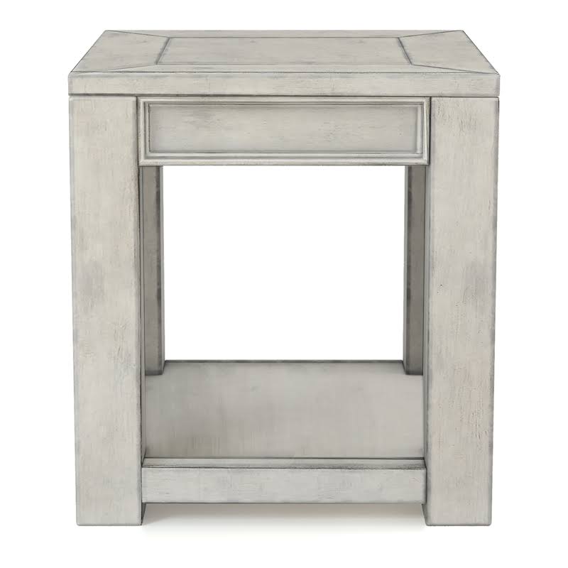 Antique White Farmhouse Wood End Table H219