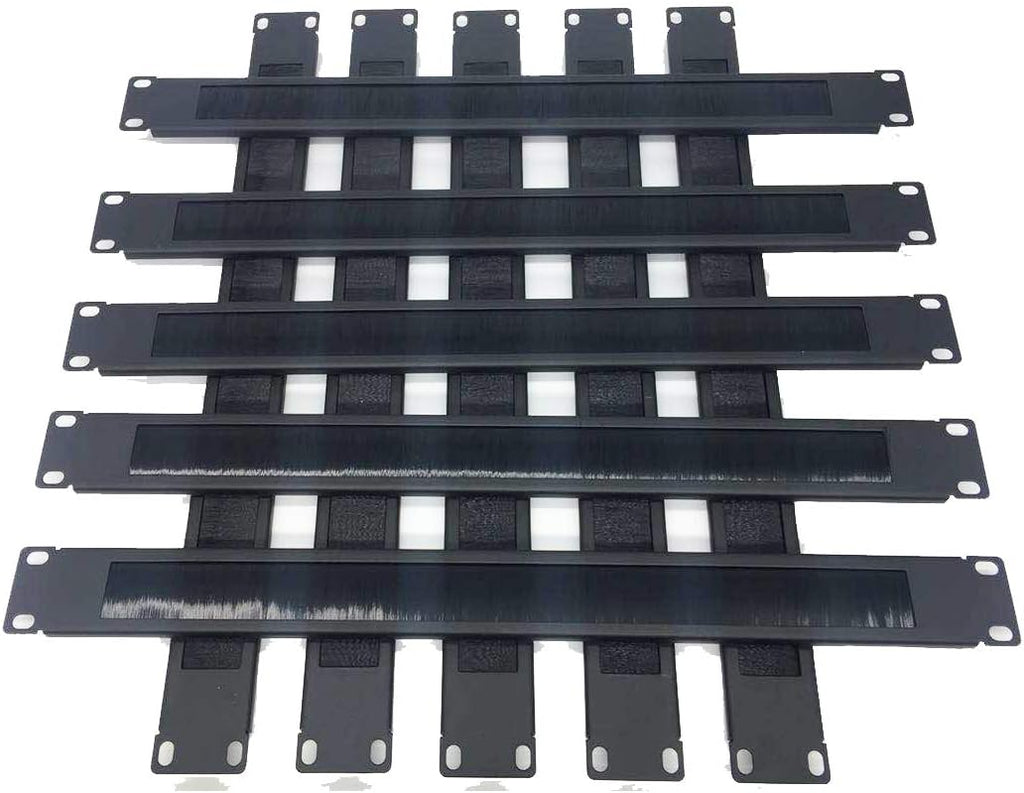 10 Pack 1U Horizontal Rack Mount Cable Management Panel with Cable Entry Brush M394117